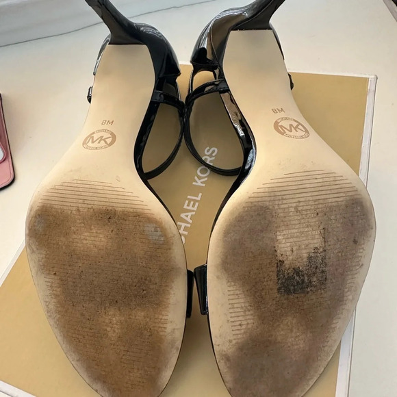 Michael MICHAEL KORS Simone Mid Patent Open Toe Shoes 8M - Picture 8 of 10